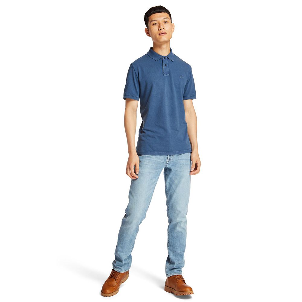 Timberland Παντελονια Ανδρικα Μπλε - Sargent Lake Slim Fit Stretch Denim - Greece 2640537-PA